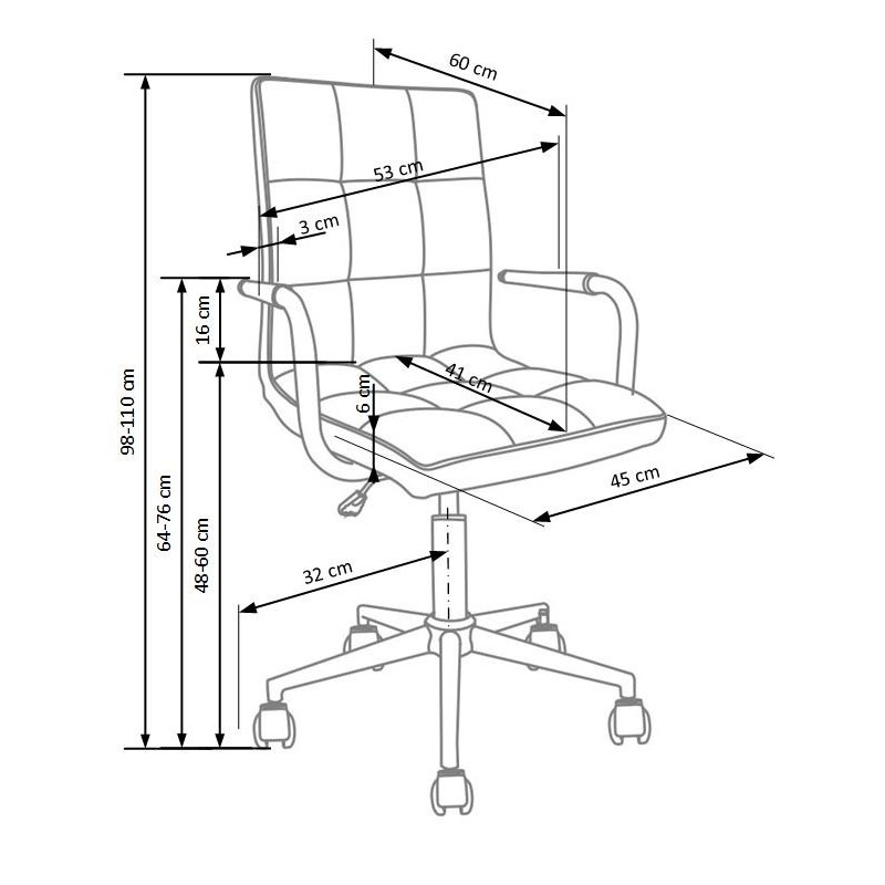 GONZO 2 fotel młodzieżowy czarny
