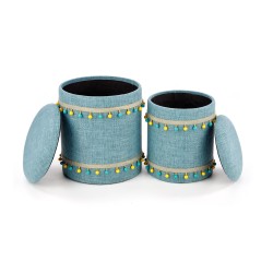 GRADO zestaw 2 puf, jasny niebieski (1p 1szt)