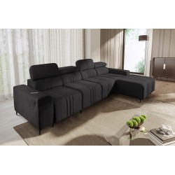Verona XII Corner Sofa with Sleeping Function Velvet, Vena 20 - A Practical and Elegant Piece of Furniture for Your Living Room