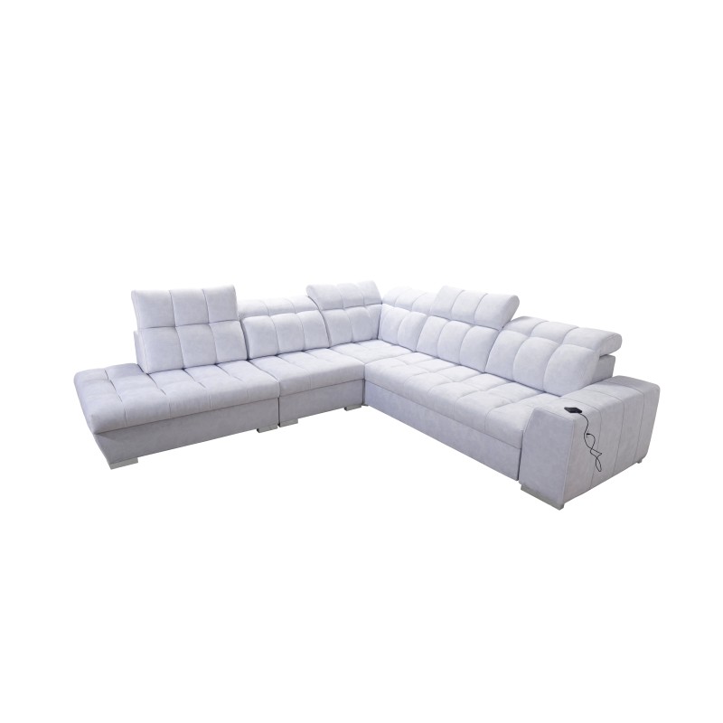 Prisma IX sectional sofa with sleeping function, USB port, and storage for bedding - Velvet | Pet friendly, Terra 06 Prisma IX sectional sofa with sleeping function, USB port, and storage for bedding - Velvet | Pet friendly, Terra 06