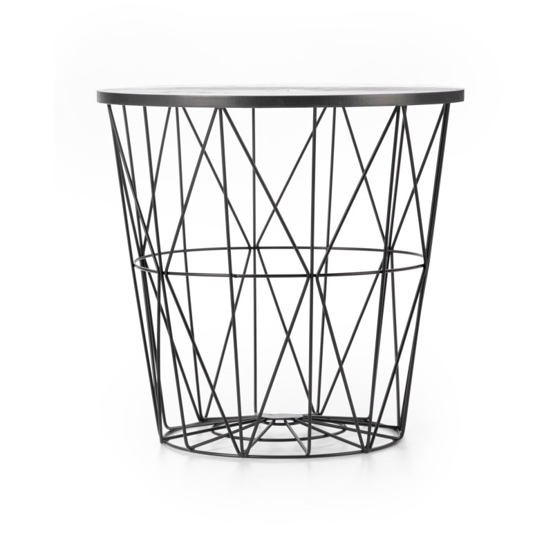 HARISSA_B ława stelaż - czarny, blat - czarny marmur (2p 8szt)