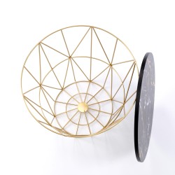 HARISSA_G ława stelaż - złoty, blat - czarny marmur (2p 8szt)