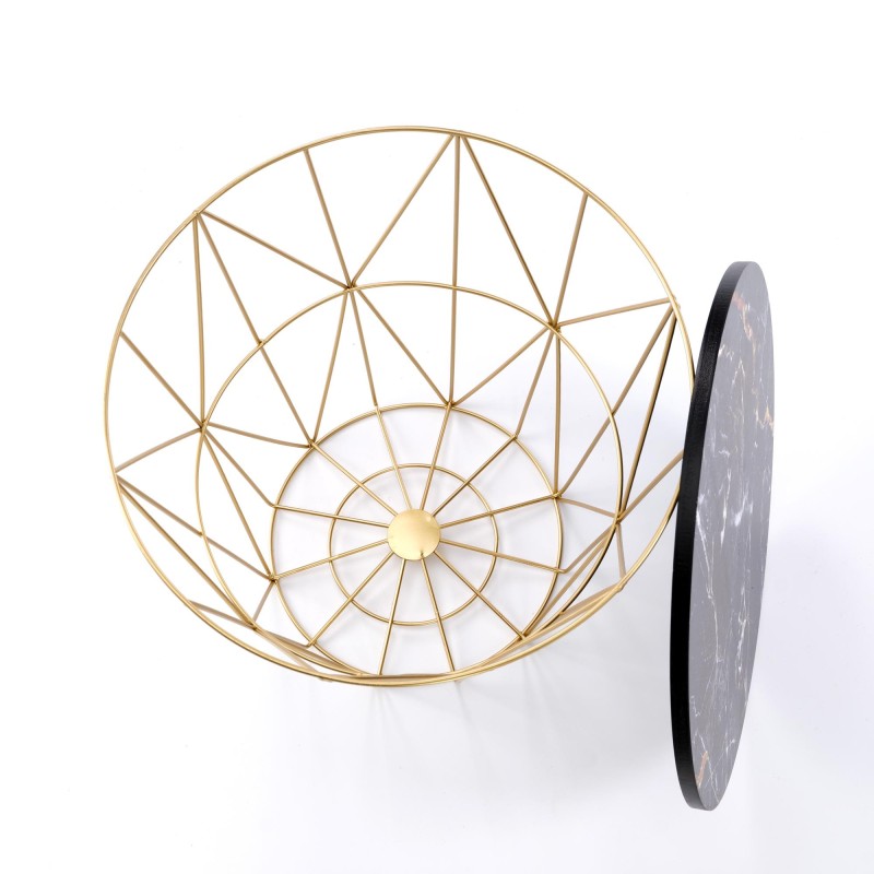 HARISSA_G ława stelaż - złoty, blat - czarny marmur (2p 8szt)