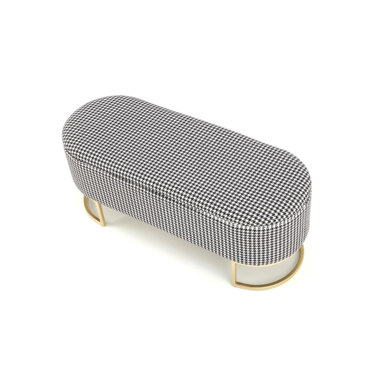 HARMONY ławka z funkcją pojemnika, czarny / biały / złoty (1p 1szt)