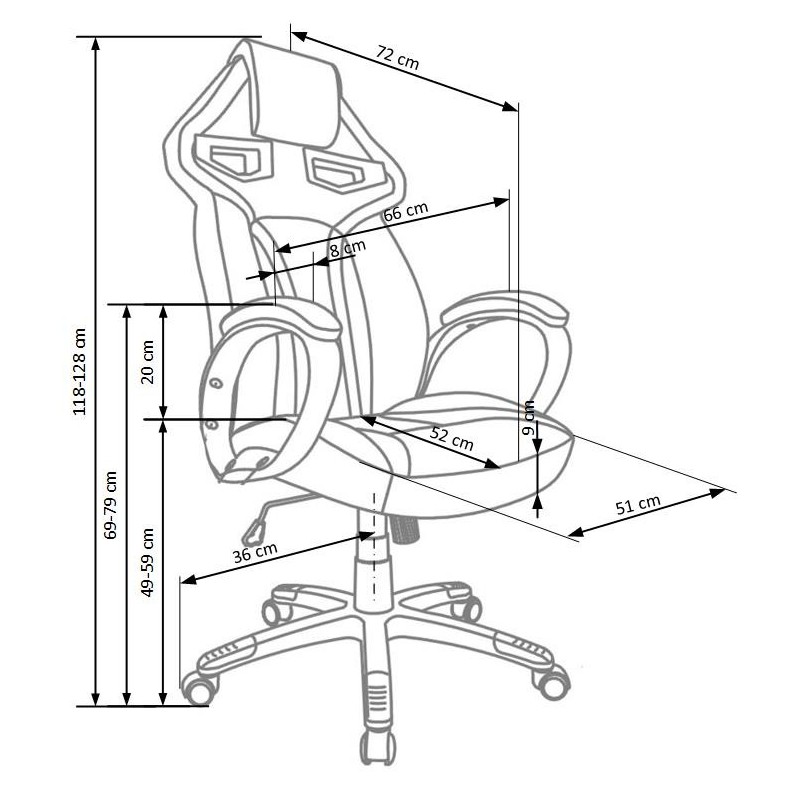 HONOR fotel gabinetowy czarno-czerwony