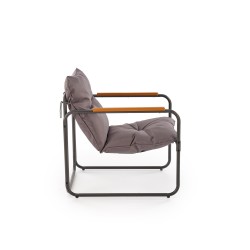 HUDSON, zestaw ogrodowy ( sofa, fotel 2x, ława ), popielaty / brązowy (1p 1zestaw)