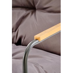 HUDSON, zestaw ogrodowy ( sofa, fotel 2x, ława ), popielaty / brązowy (1p 1zestaw)