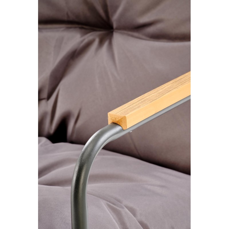 HUDSON, zestaw ogrodowy ( sofa, fotel 2x, ława ), popielaty / brązowy (1p 1zestaw)