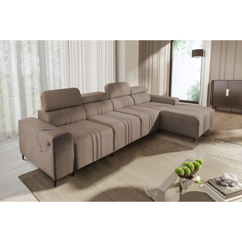 Verona XII Corner Sofa with Sleeping Function Velvet, Vena 14 - A Practical and Elegant Piece of Furniture for Your Living Room Verona XII Corner Sofa with Sleeping Function Velvet, Vena 14 - A Practical and Elegant Piece of Furniture for Your Living Room