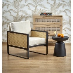 ILARIO fotel wypoczynkowy, czarny / naturalny (1p 1szt)