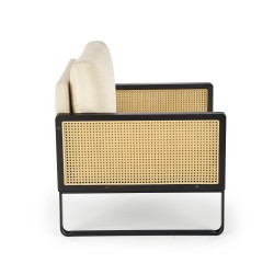 ILARIO fotel wypoczynkowy, czarny / naturalny (1p 1szt)