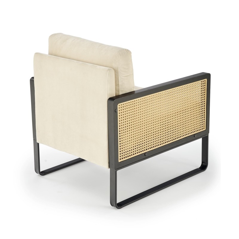 ILARIO fotel wypoczynkowy, czarny / naturalny (1p 1szt)