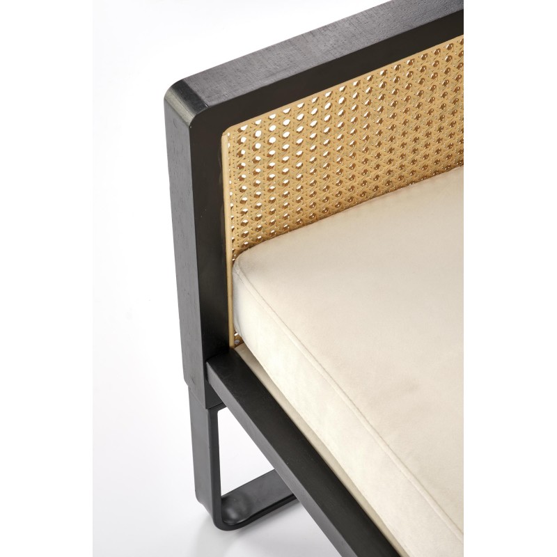 ILARIO fotel wypoczynkowy, czarny / naturalny (1p 1szt)