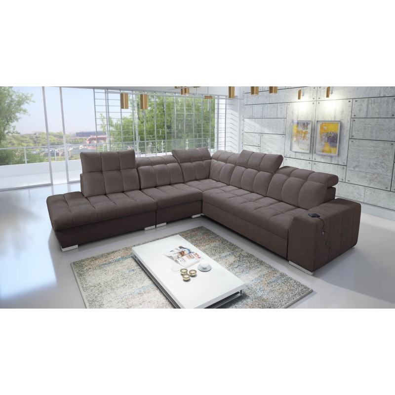 Prisma IX corner sofa with sleeping function, USB port, and bedding storage - Velvet | Pet friendly, Terra 26 Prisma IX corner sofa with sleeping function, USB port, and bedding storage - Velvet | Pet friendly, Terra 26