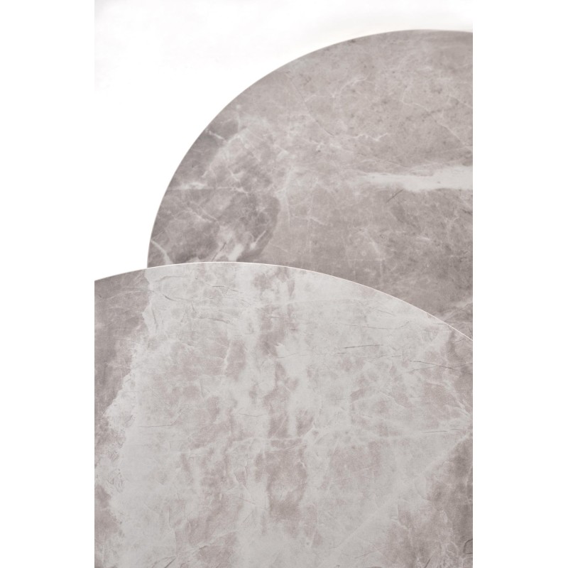 ITAKA zestaw 2 ław, popielaty marmur / grafitowy (1p 1szt)