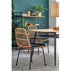 JACKSON stół, blat - dąb złoty, noga - czarny (2p 1szt)