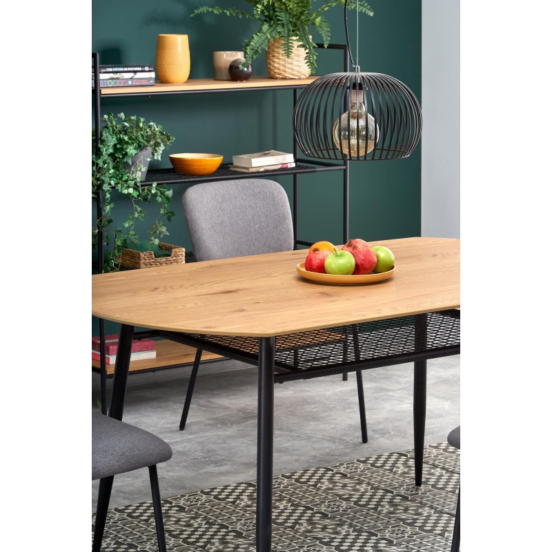 JACKSON stół, blat - dąb złoty, noga - czarny (2p 1szt)