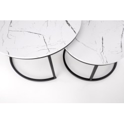 JAVA zestaw 2 ław, biały marmur / czarny (1p 1szt)