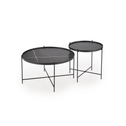 JULIETA zestaw 2 ław, czarny marmur / czarny (1p 1szt)