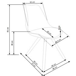 K201 krzesło czarne (1p 4szt)