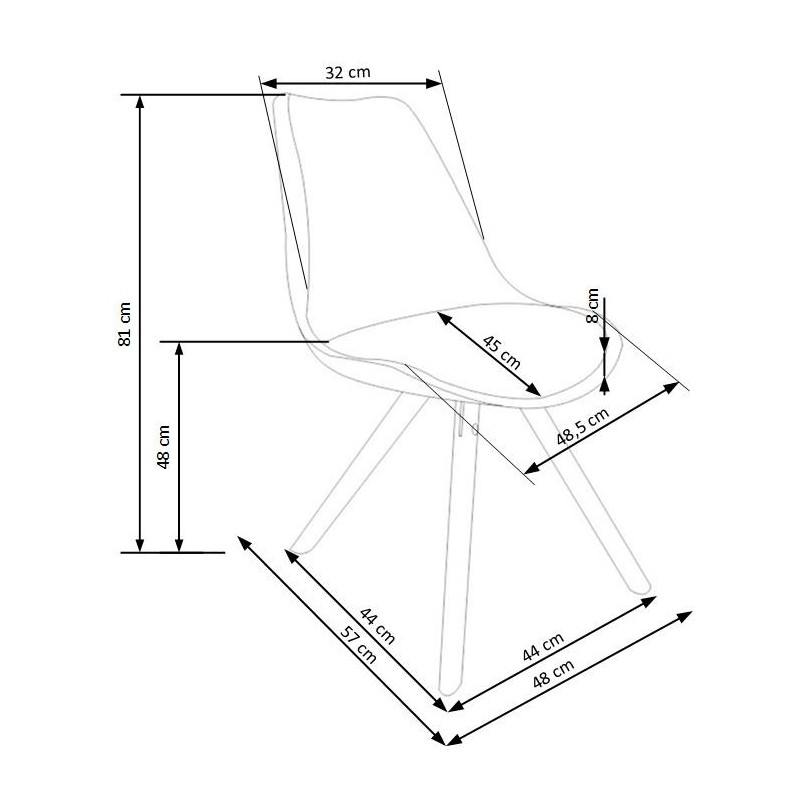 K201 krzesło czarne (1p 4szt)