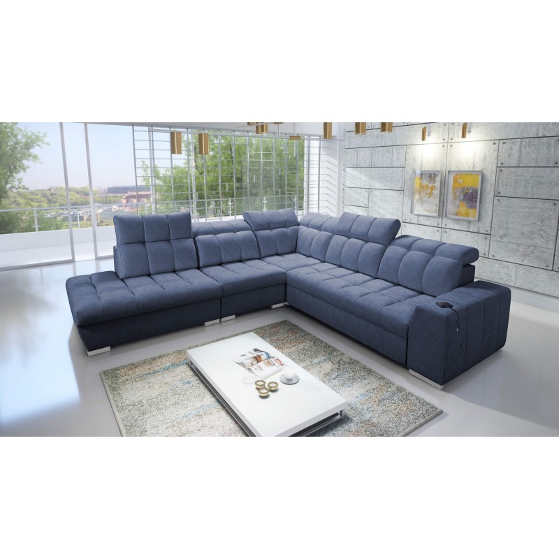 Prisma IX corner sofa with sleeping function, USB port, and bedding container - Velvet | Pet friendly, Terra 76 Prisma IX corner sofa with sleeping function, USB port, and bedding container - Velvet | Pet friendly, Terra 76