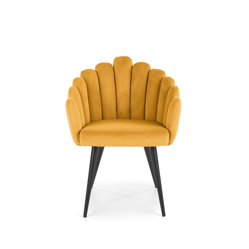 K410 krzesło musztardowy velvet (1p 1szt)