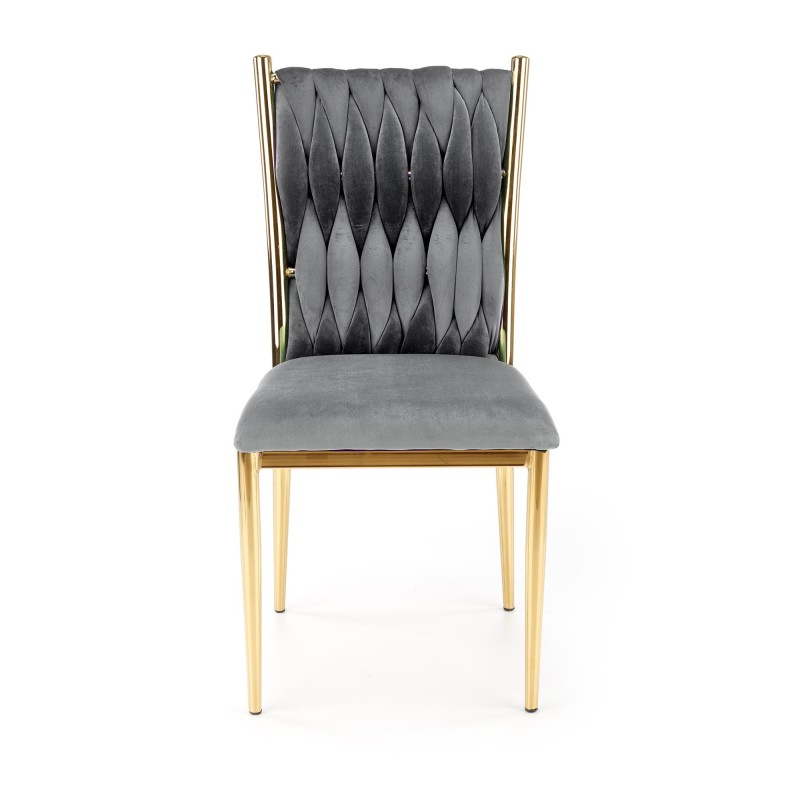 K436 krzesło popielaty/złoty (1p 2szt)