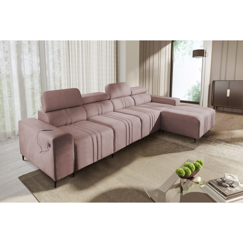 Verona XII Corner Sofa with Sleeping Function Velour, Vena 10 - A Practical and Elegant Piece of Furniture for Your Living Room Verona XII Corner Sofa with Sleeping Function Velour, Vena 10 - A Practical and Elegant Piece of Furniture for Your Living Room