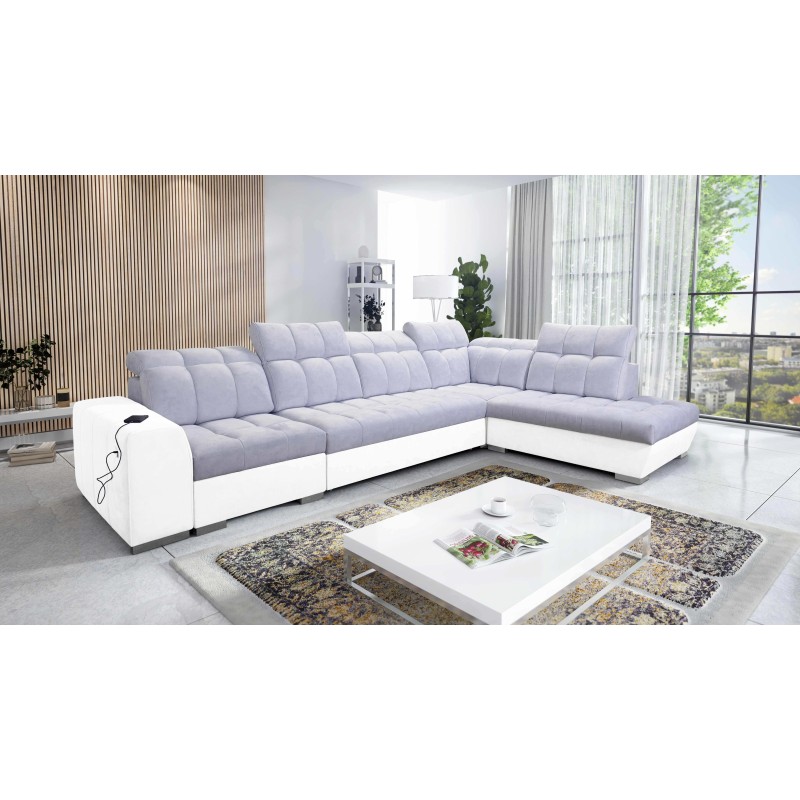 Prisma XI corner sofa with sleeping function and USB port - elegance and comfort Prisma XI corner sofa with sleeping function and USB port - elegance and comfort