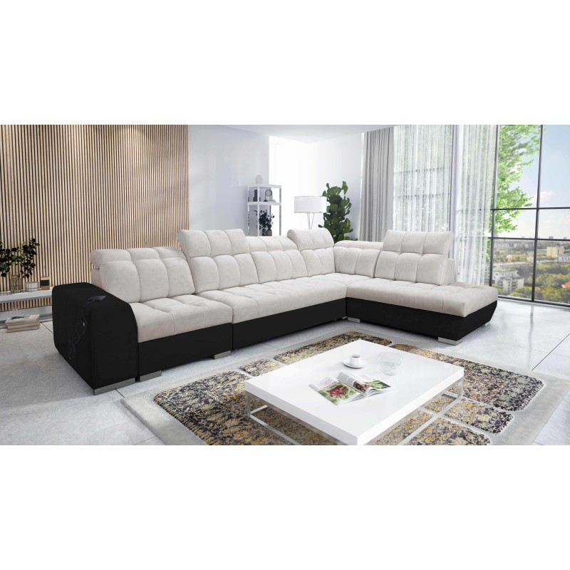 Prisma XI corner sofa with sleeping function and USB port - elegance and comfort Prisma XI corner sofa with sleeping function and USB port - elegance and comfort