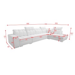 Prisma XI corner sofa with sleeping function and USB port - elegance and comfort Prisma XI corner sofa with sleeping function and USB port - elegance and comfort