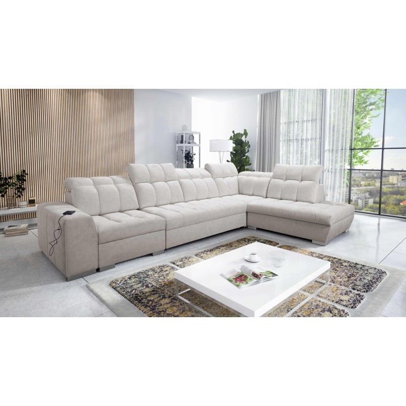 Prisma XI corner sofa with sleeping function and USB port - elegance and comfort Prisma XI corner sofa with sleeping function and USB port - elegance and comfort