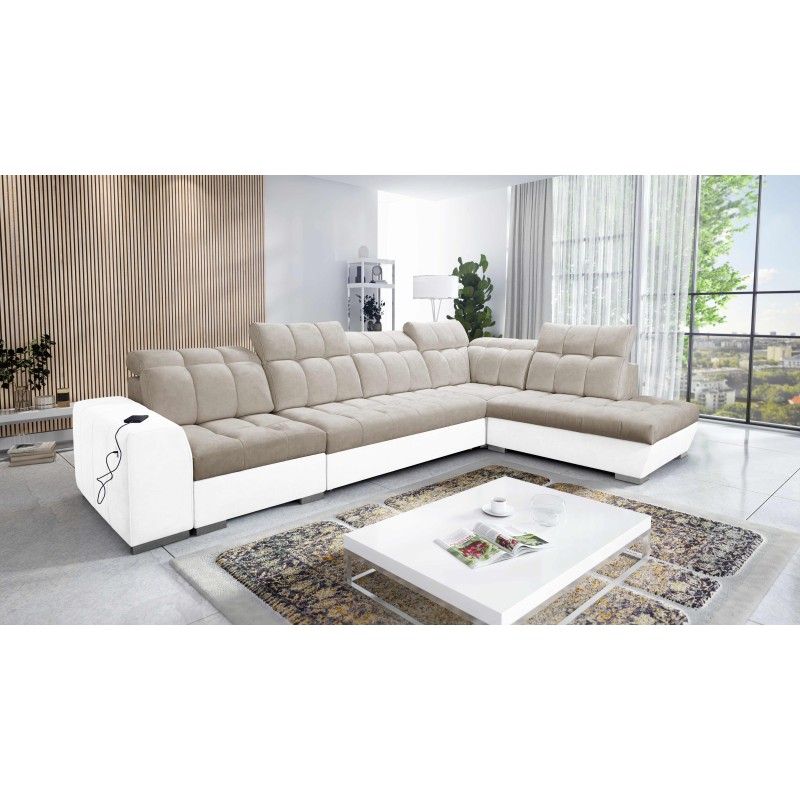 Prisma XI corner sofa with sleeping function and USB port - elegance and comfort Prisma XI corner sofa with sleeping function and USB port - elegance and comfort