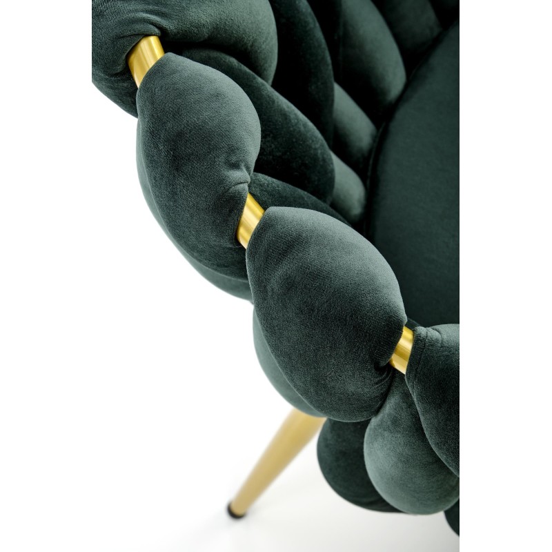 K517 krzesło ciemny zielony / złoty (1p 2szt)