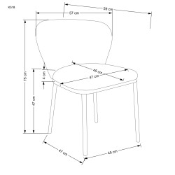 K518 krzesło, kremowy (1p 2szt)