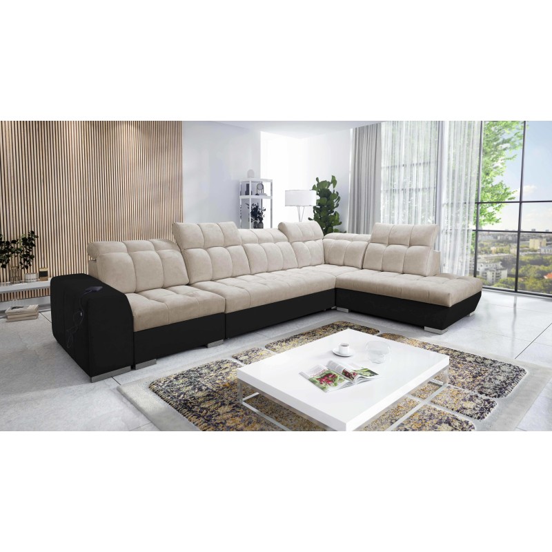 Prisma XI corner sofa with sleeping function and USB port - elegance and comfort Prisma XI corner sofa with sleeping function and USB port - elegance and comfort