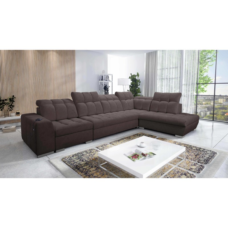 Prisma XI corner sofa with sleeping function and USB port - elegance and comfort Prisma XI corner sofa with sleeping function and USB port - elegance and comfort