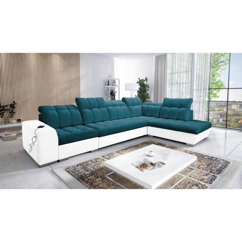 Prisma XI corner sofa with sleeping function and USB port - elegance and comfort Prisma XI corner sofa with sleeping function and USB port - elegance and comfort