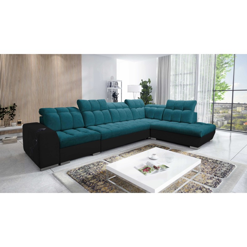 Prisma XI corner sofa with sleeping function and USB port - elegance and comfort Prisma XI corner sofa with sleeping function and USB port - elegance and comfort