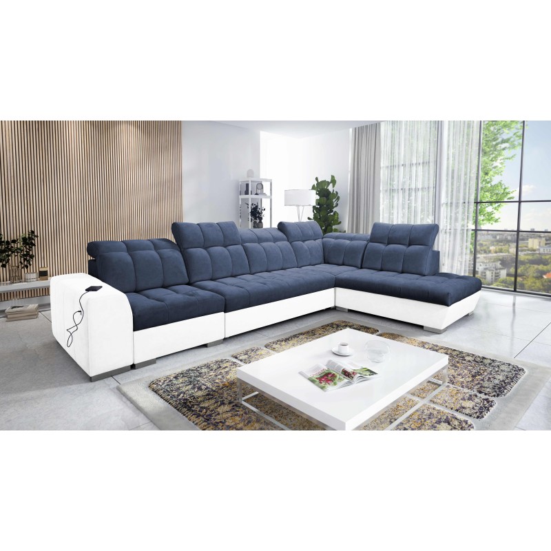 Prisma XI corner sofa with sleeping function and USB port - elegance and comfort Prisma XI corner sofa with sleeping function and USB port - elegance and comfort