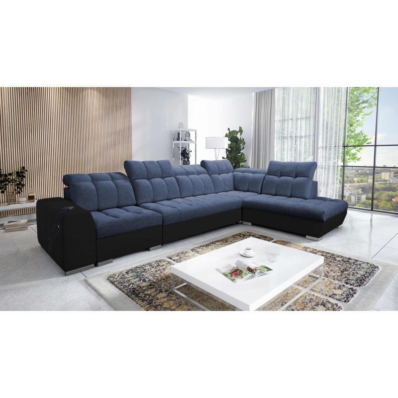 Prisma XI corner sofa with sleeping function and USB port - elegance and comfort Prisma XI corner sofa with sleeping function and USB port - elegance and comfort