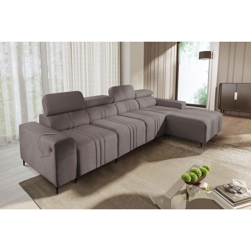 Verona XII Corner Sofa with Sleeping Function Velvet, Vena 8 - A Practical and Elegant Piece of Furniture for Your Living Room Verona XII Corner Sofa with Sleeping Function Velvet, Vena 8 - A Practical and Elegant Piece of Furniture for Your Living Room