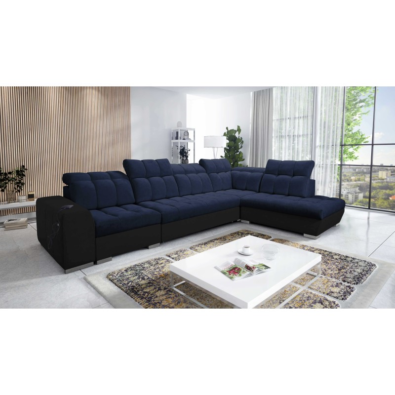 Prisma XI corner sofa with sleeping function and USB port - elegance and comfort Prisma XI corner sofa with sleeping function and USB port - elegance and comfort