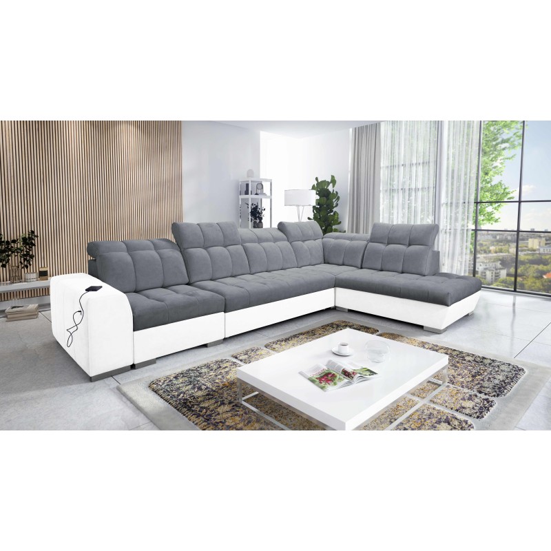 Prisma XI corner sofa with sleeping function and USB port - elegance and comfort Prisma XI corner sofa with sleeping function and USB port - elegance and comfort