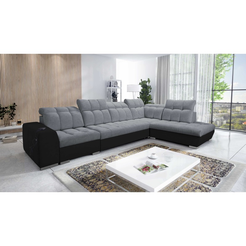 Prisma XI corner sofa with sleeping function and USB port - elegance and comfort Prisma XI corner sofa with sleeping function and USB port - elegance and comfort