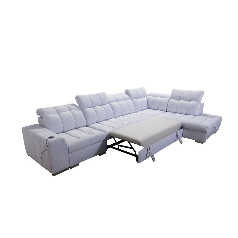 Prisma XI corner sofa with sleeping function and USB port - elegance and comfort Prisma XI corner sofa with sleeping function and USB port - elegance and comfort
