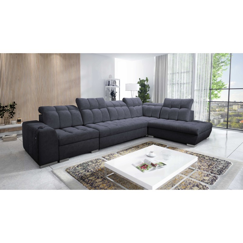 Prisma XI corner sofa with sleeping function and USB port - elegance and comfort Prisma XI corner sofa with sleeping function and USB port - elegance and comfort