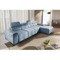 Verona XII Corner Sofa with Sleeping Function Velvet, Vena 6 - A practical and elegant piece of furniture for your living room