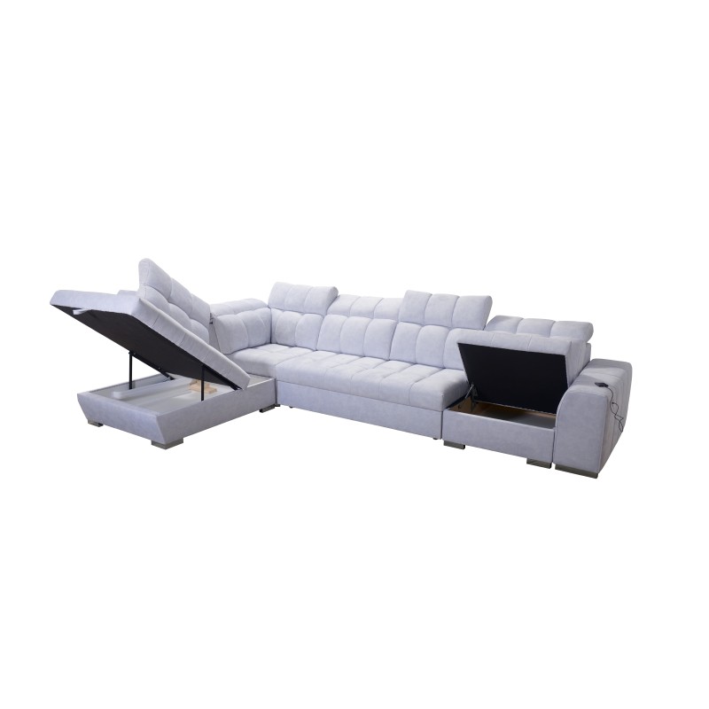 Prisma XI corner sofa with sleeping function and USB port - elegance and comfort Prisma XI corner sofa with sleeping function and USB port - elegance and comfort